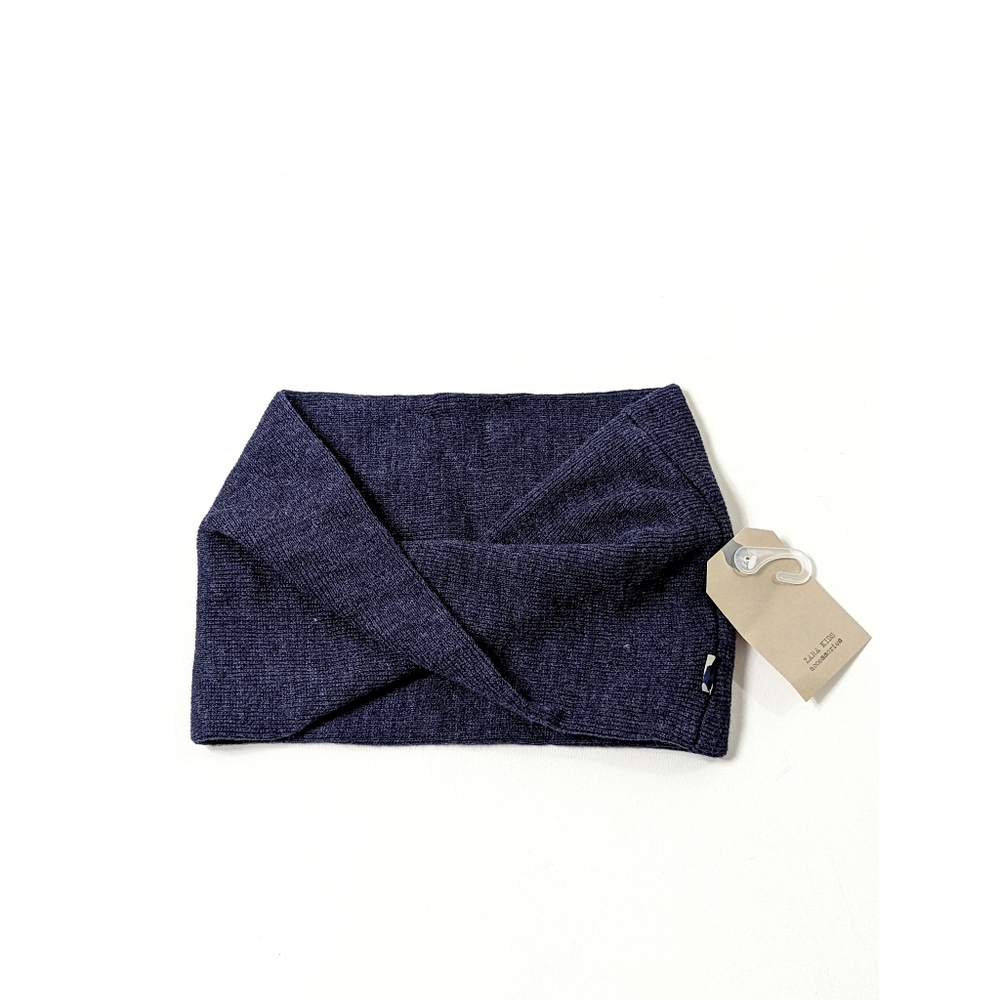 ZARA Navy Snood Scarf Knit Neck Warmer Size M